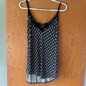 P.J. Salvage Black and White Geometric Cami